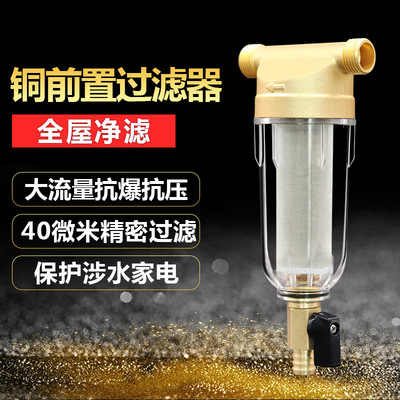 純銅前置過濾器反沖洗家用除水垢自來水井水全屋凈水器中央凈水前置凈水機